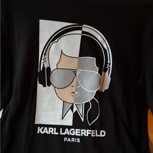 💚 Karl Lagerfeld Black Graphic Long Sleeve Tee